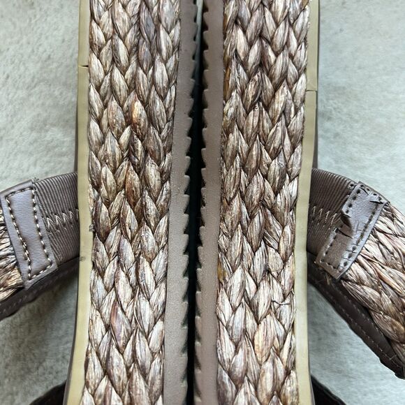 Splendid Goldi Braided Espresso Brown Raffia Sandals Women 9 Platform Wide Strap - Picture 8 of 16